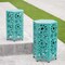 GDF Studio Elliot Outdoor 12 Inch and 14 Inch Crackle Green Sunburst Iron Side Table Set